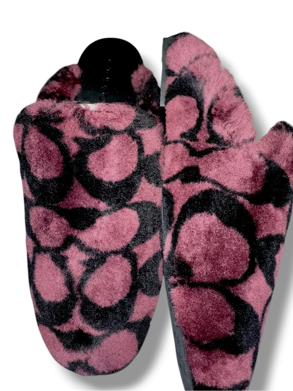 Coach SZ 10 Slipper Shoe Signature Shearling in the Merlot/Black NIB GIFT UNISEX